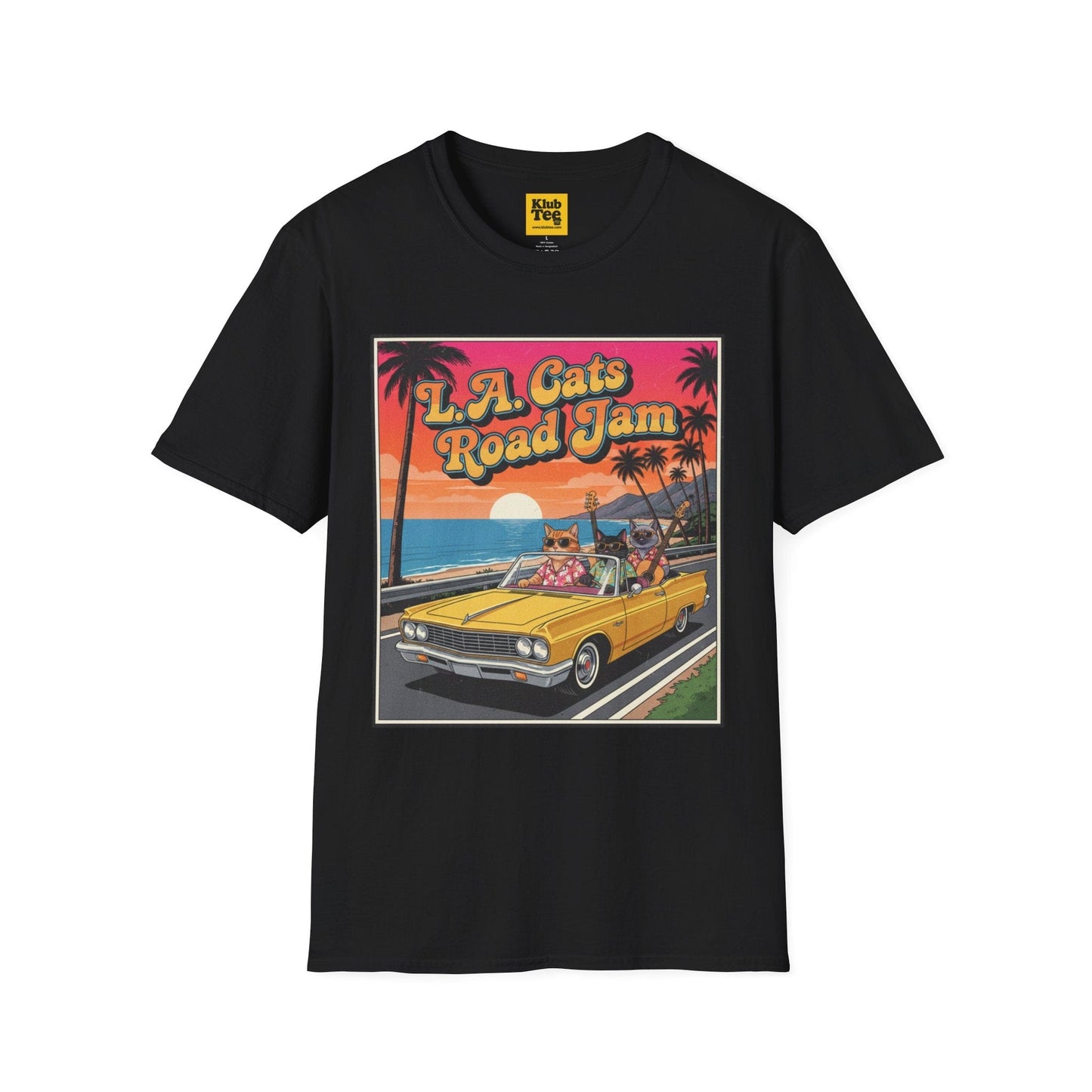 L.A. Cats Road Jam T-Shirt - Vintage Cat Lover Tee