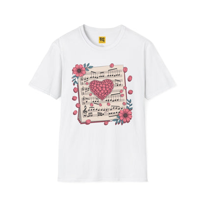 Romantic Music Notes T-Shirt - Love Song