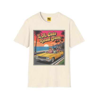 L.A. Cats Road Jam T-Shirt - Vintage Cat Lover Tee