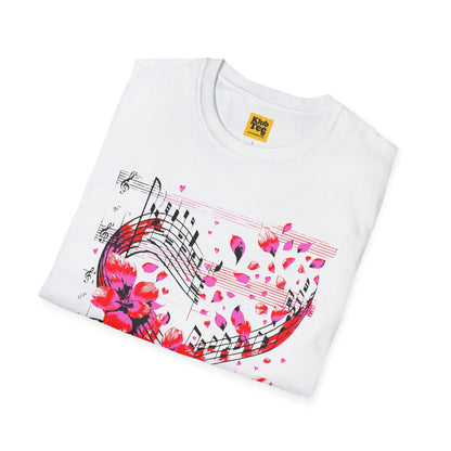 Floral Music Notes T-Shirt - Perfect Gift