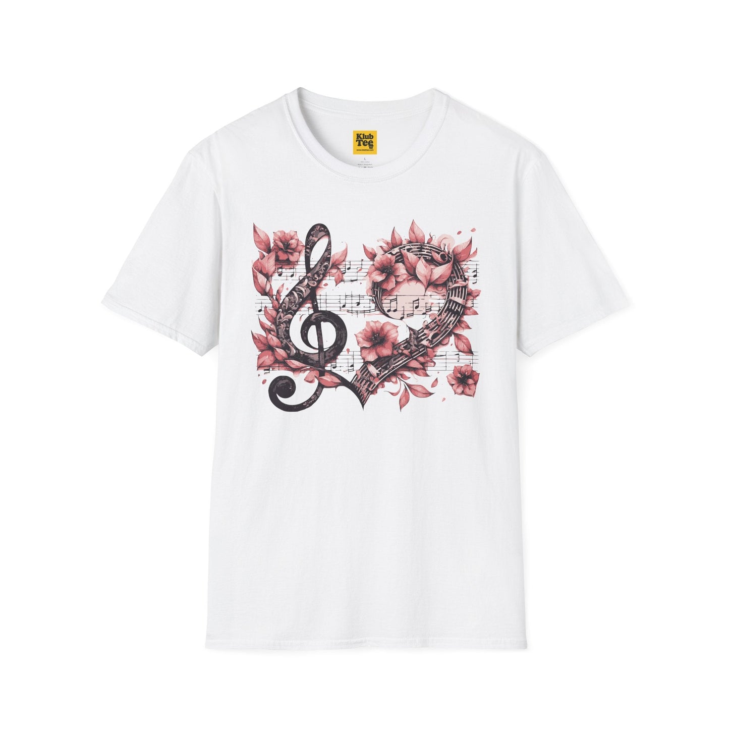 Floral Music Note T-Shirt - Single Note Design