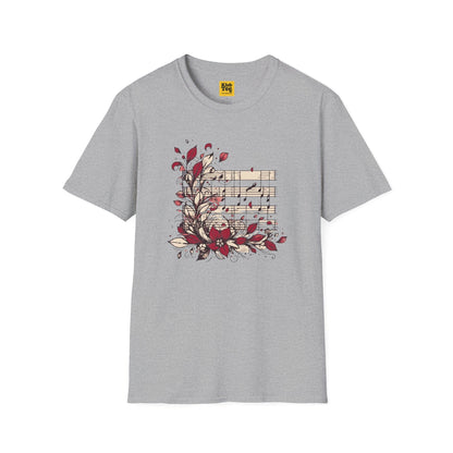 Floral Music Notes T-Shirt - Garden Melody