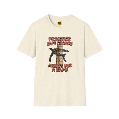 Practice Safe Chords T-Shirt - Guitar Humor