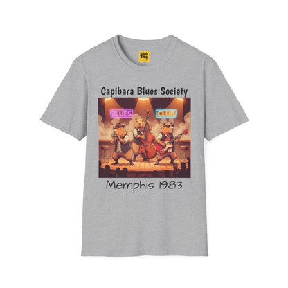 Capybara Blues Society T-Shirt - Retro Music Tee