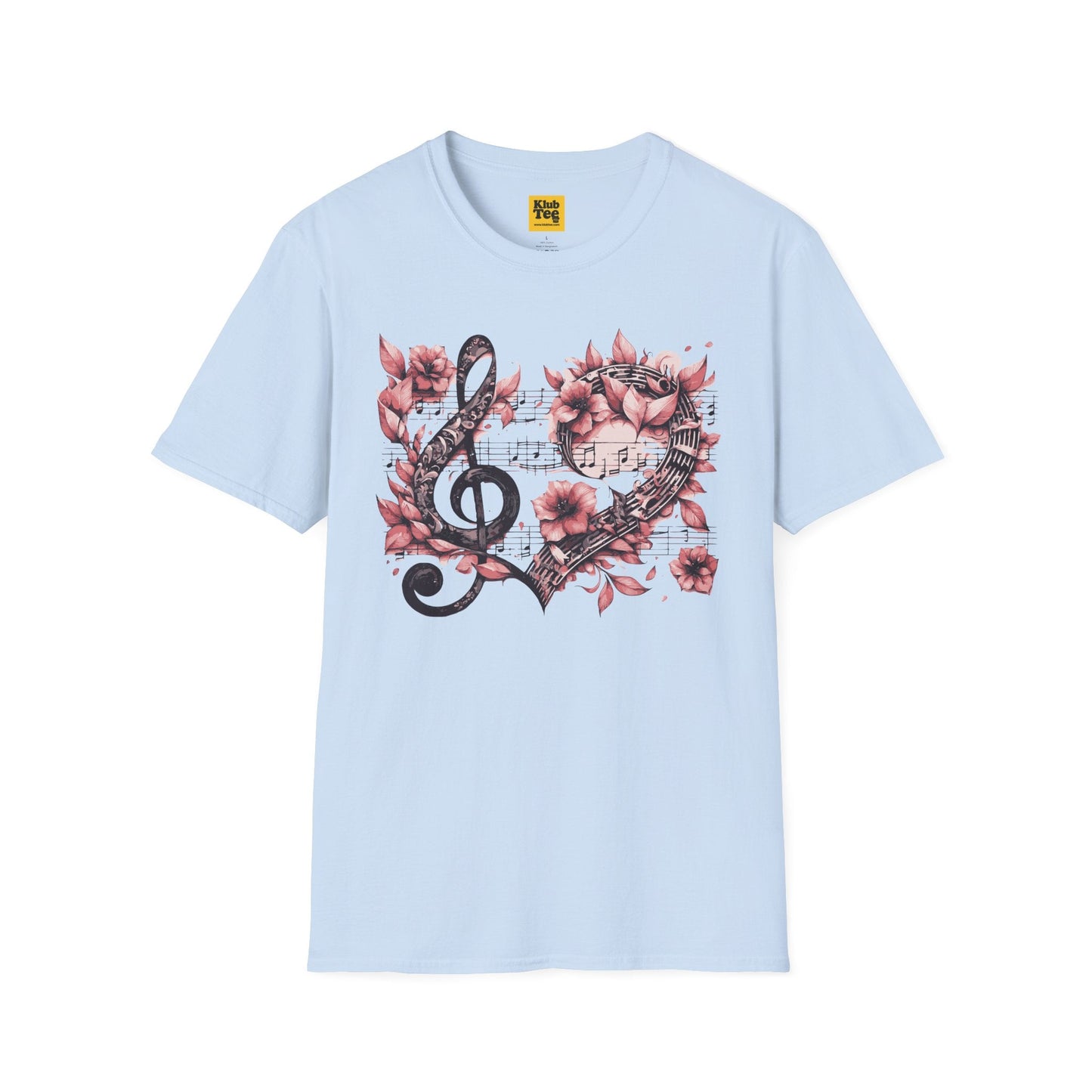 Floral Music Note T-Shirt - Single Note Design