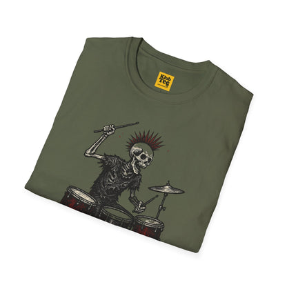 Rockin' Skeleton Drummer T-Shirt - Attitude Design