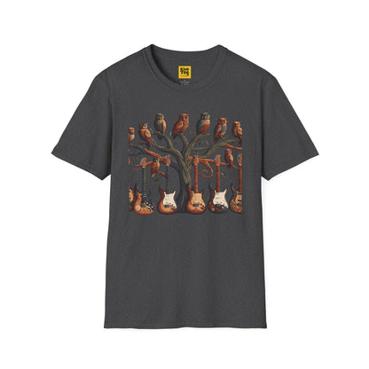 Whimsical Guitar Tree T-Shirt - Nature Music