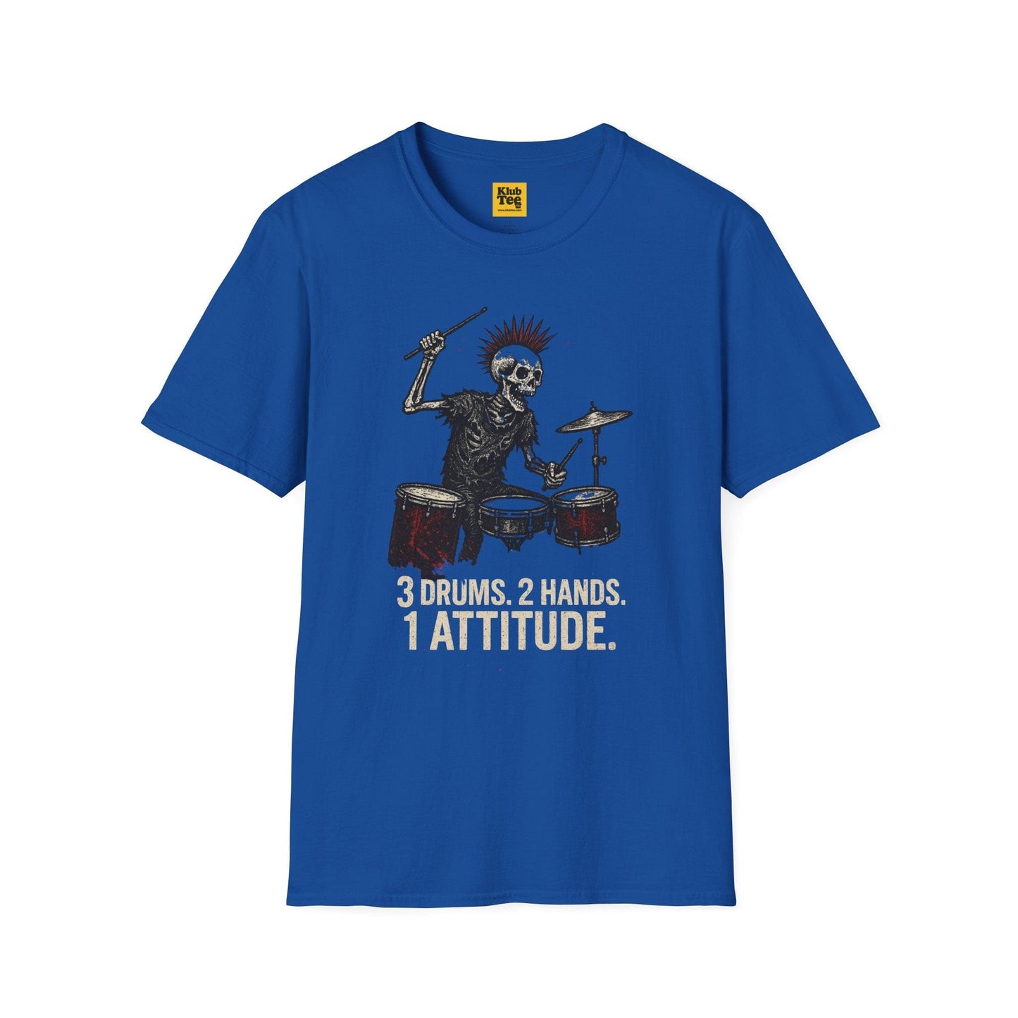 Rockin' Skeleton Drummer T-Shirt - Attitude Design