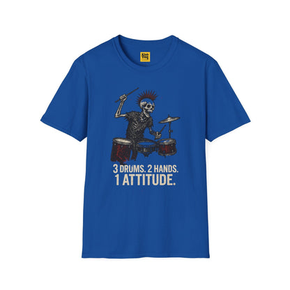 Rockin' Skeleton Drummer T-Shirt - Attitude Design