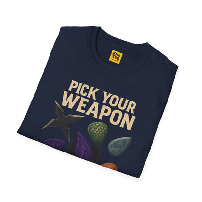 Pick Your Weapon T-Shirt - Guitar Choice