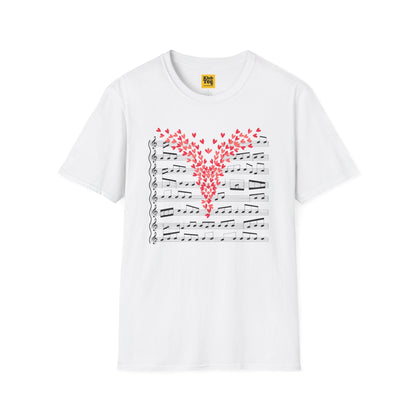 Love Music T-Shirt - Heart-Shaped Notes