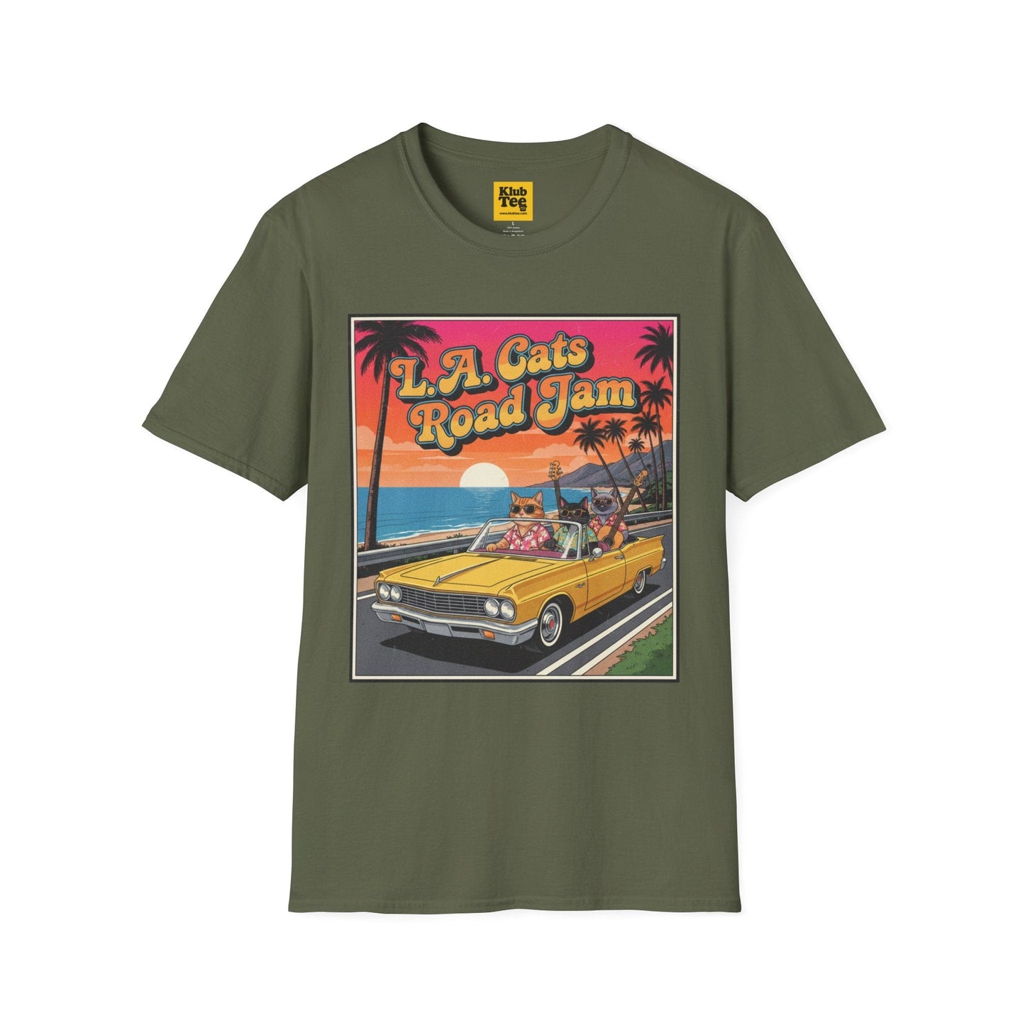 L.A. Cats Road Jam T-Shirt - Vintage Cat Lover Tee