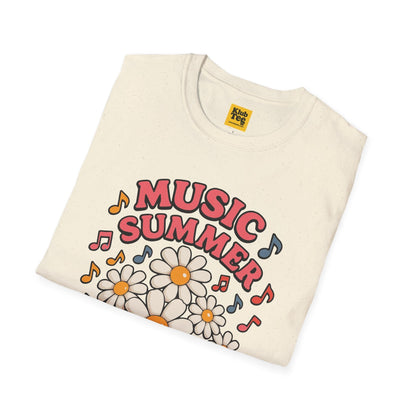 Summer Floral Music T-Shirt - Seasonal Design