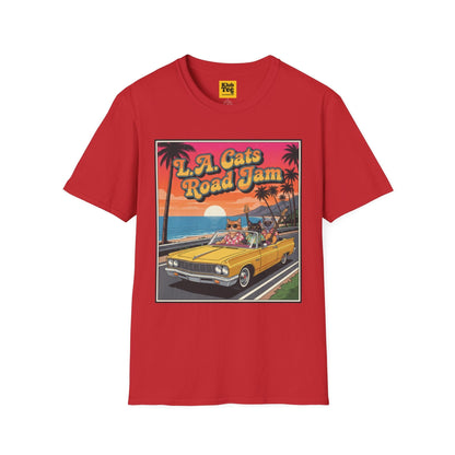 L.A. Cats Road Jam T-Shirt - Vintage Cat Lover Tee