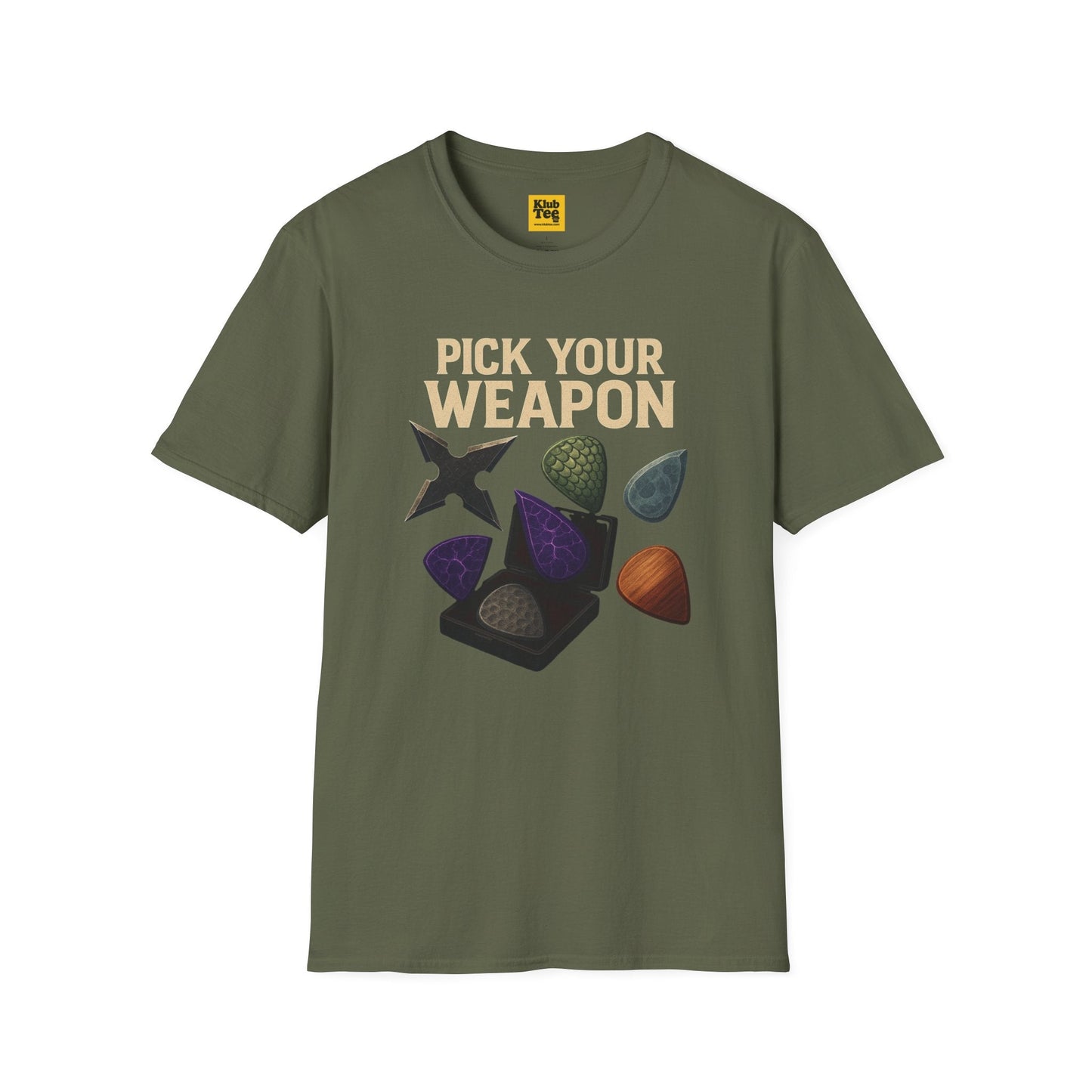 Pick Your Weapon T-Shirt - Guitar Choice