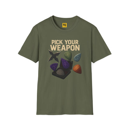 Pick Your Weapon T-Shirt - Guitar Choice