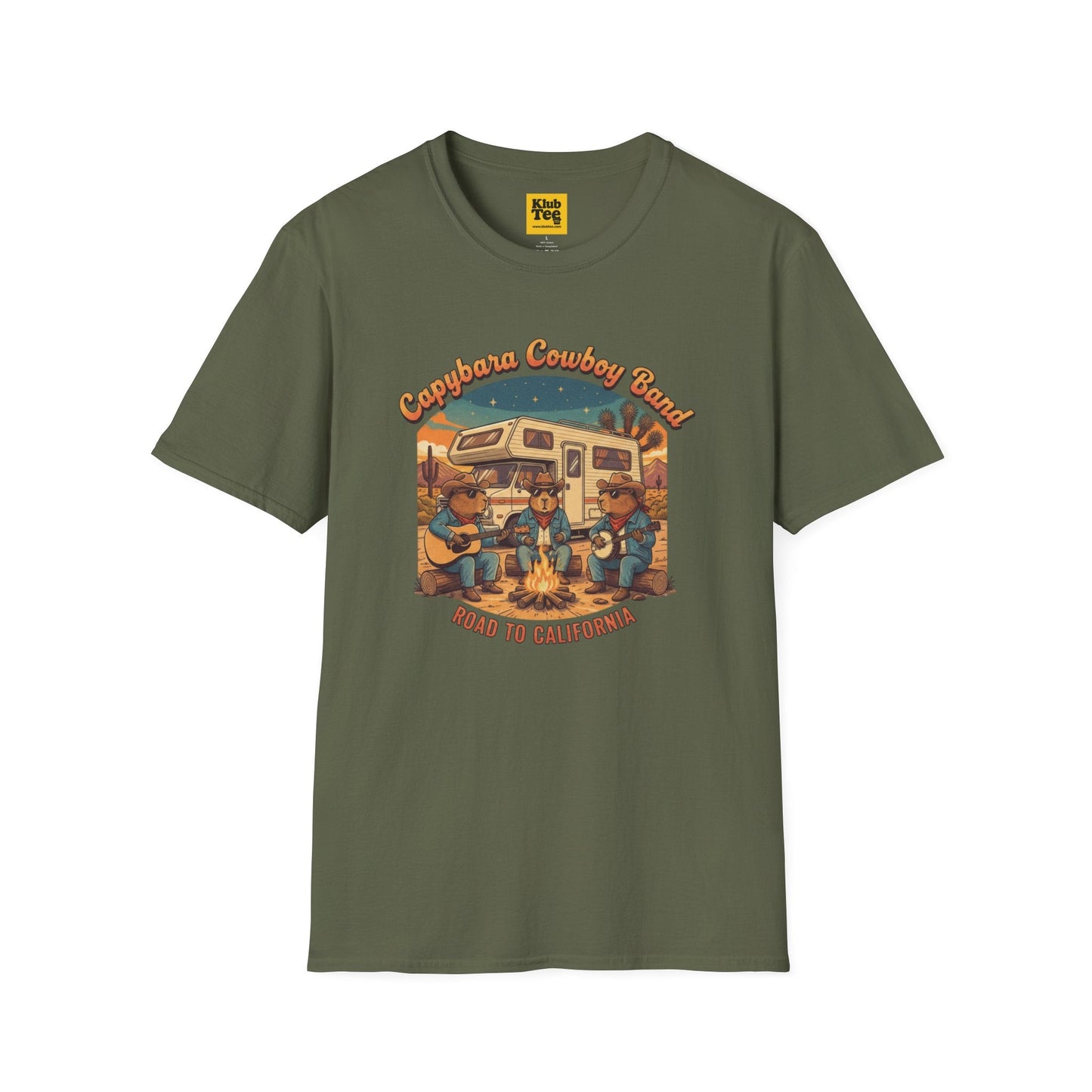Capybara Cowboy Band T-Shirt - Road Trip Adventure Tee