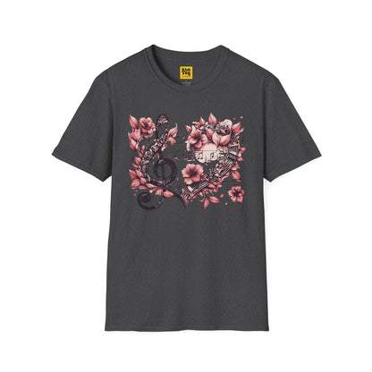 Floral Music Note T-Shirt - Single Note Design