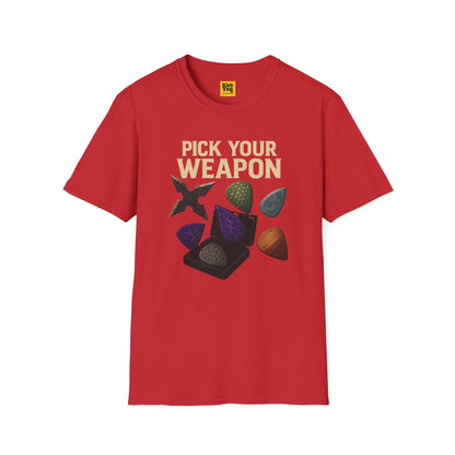 Pick Your Weapon T-Shirt - Guitar Choice