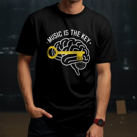 Music is the key t-shirt with graphic musical key design