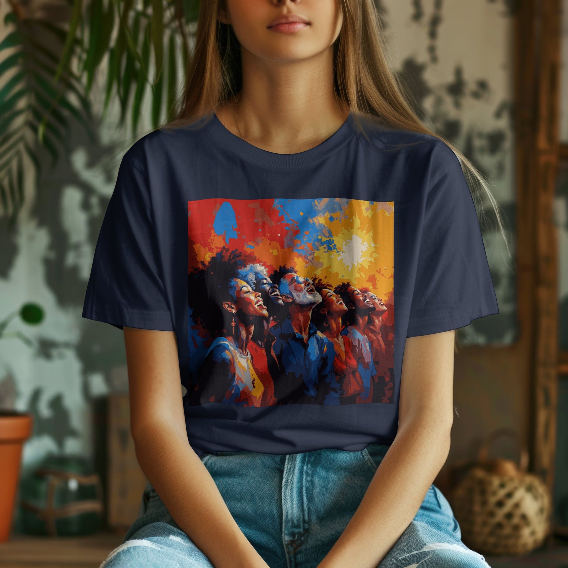 Celebrate creativity t-shirt with artistic music design