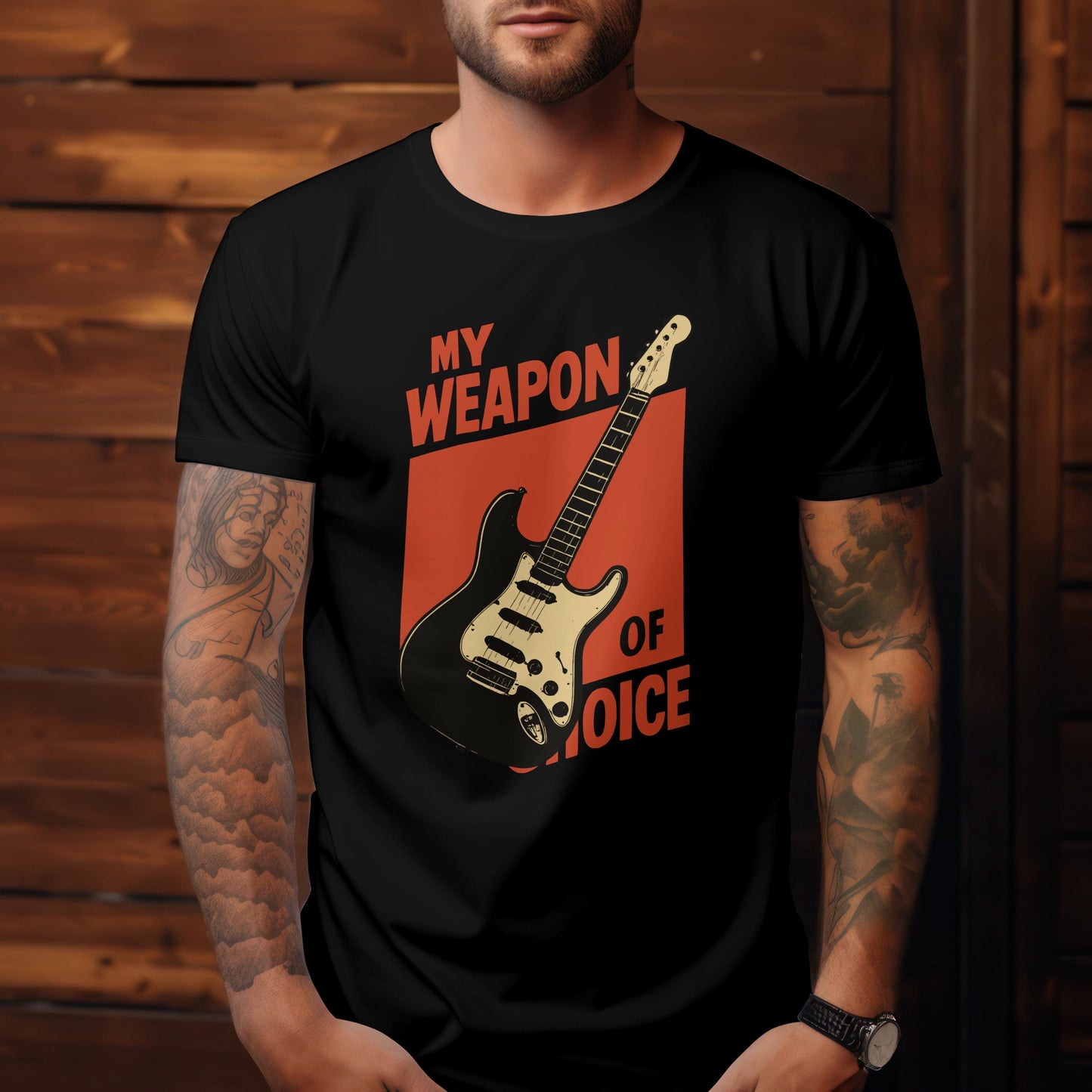 My weapon of choice t-shirt with guitar pride design