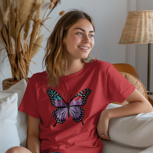 Butterfly music t-shirt featuring nature and sound design