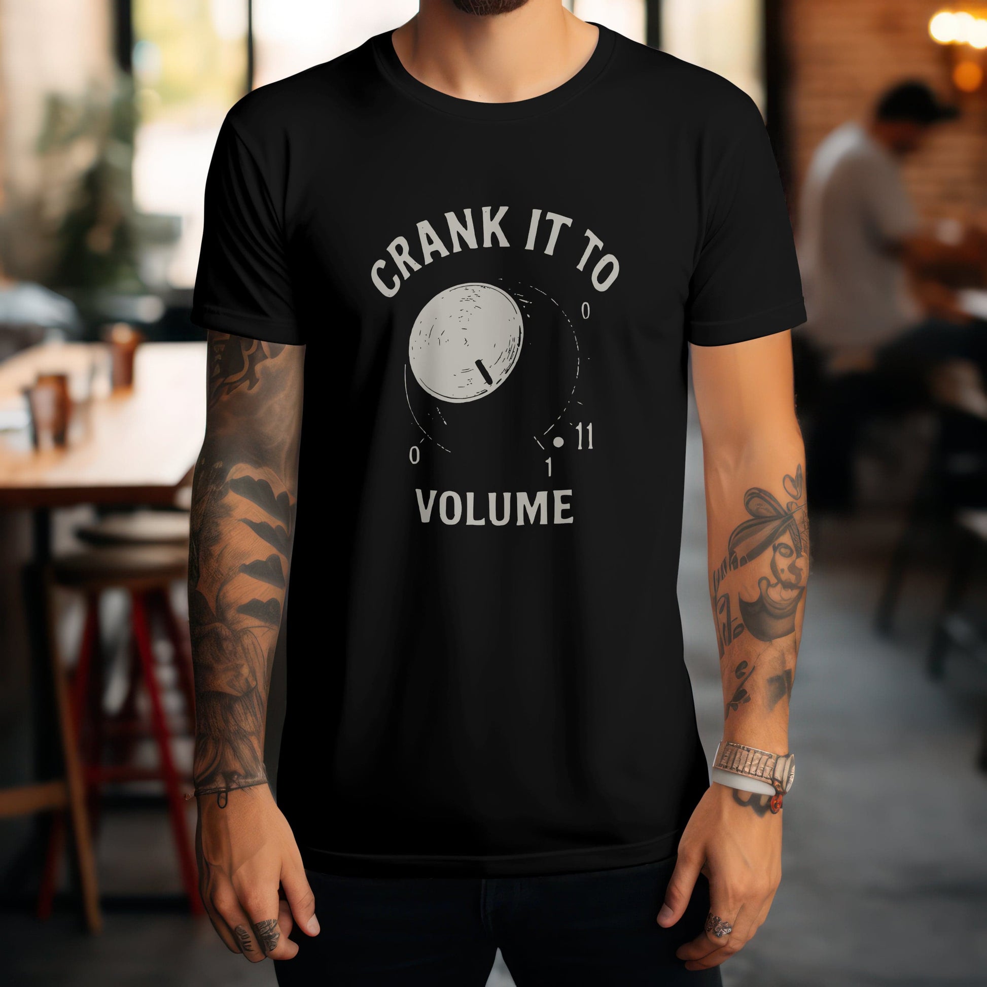 Crank it to volume t-shirt with loud music amplifier design