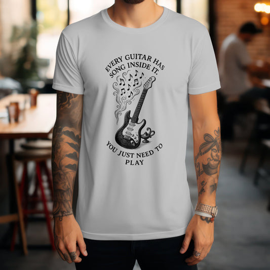 Inspirational music t-shirt with motivational typography design
