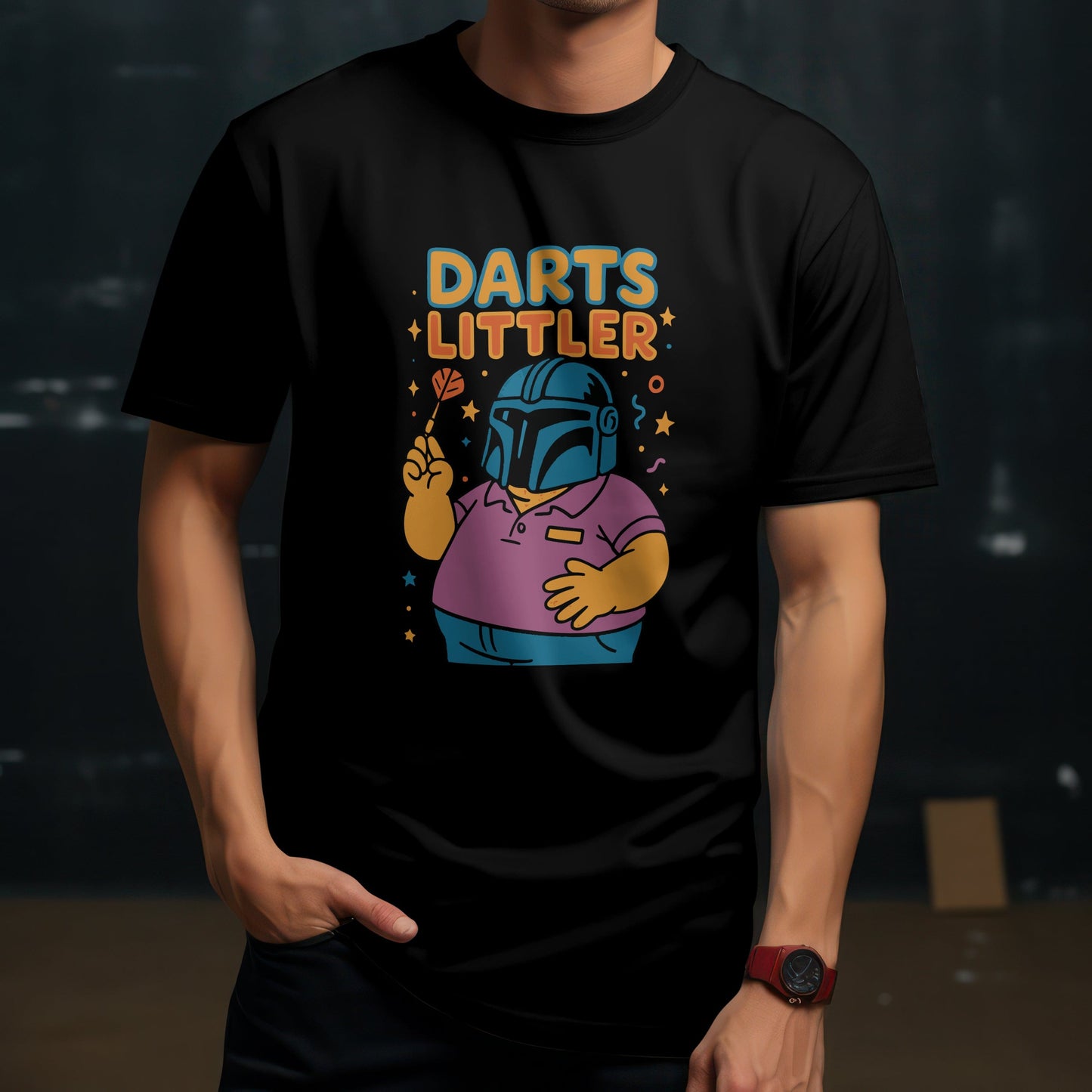 Darts littler t-shirt with sports fun dart board design