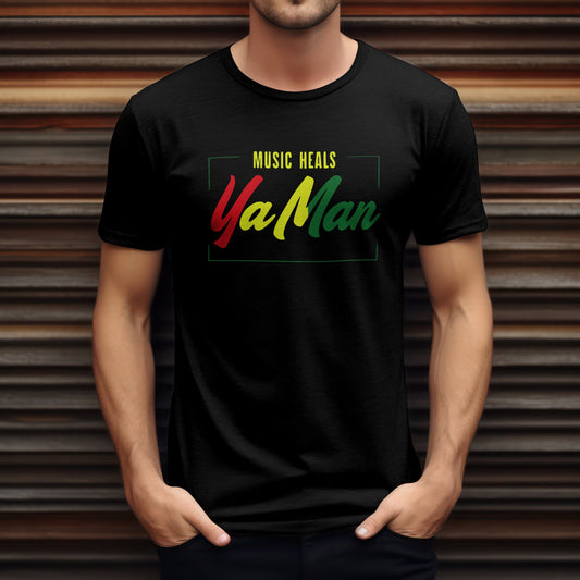 Music heals YaMan t-shirt with healing vibes typography design