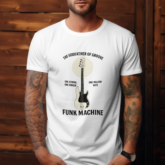 Godfather of groove t-shirt with funk machine rhythm design