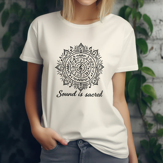 Sound is sacred t-shirt with music philosophy typography design