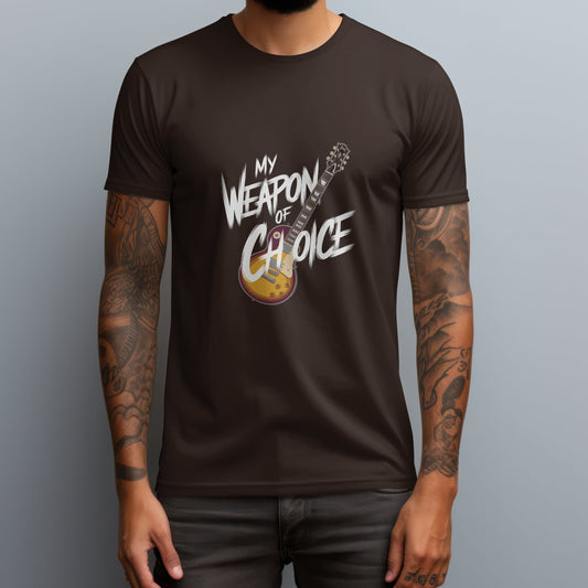 Guitar t-shirt featuring simple clean electric guitar design