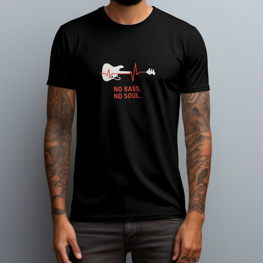 No bass no soul t-shirt with bassist philosophy typography design
