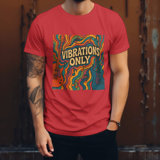 Vibrations only t-shirt featuring music frequency wavelength design