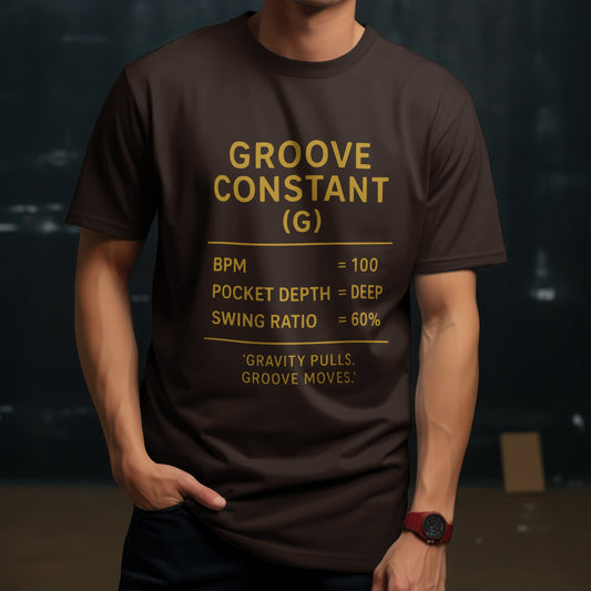 Groove constant t-shirt featuring mathematical music formula design