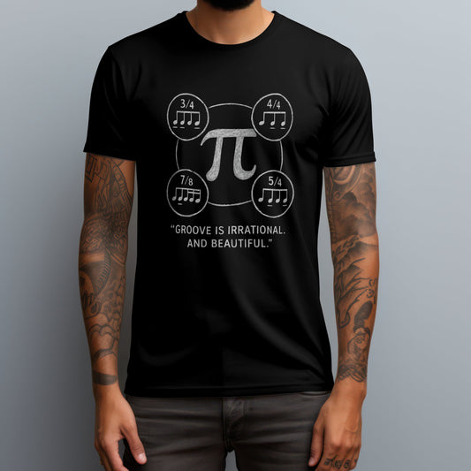 Groove is irrational t-shirt with music philosophy mathematics design