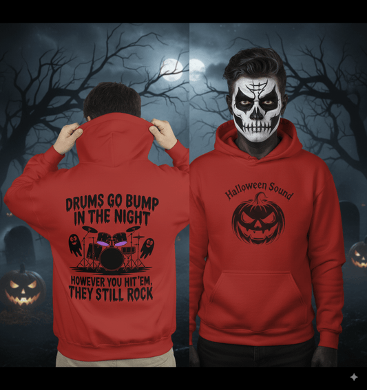 Halloween Pumpkin Drums Hoodie - Spooky Design