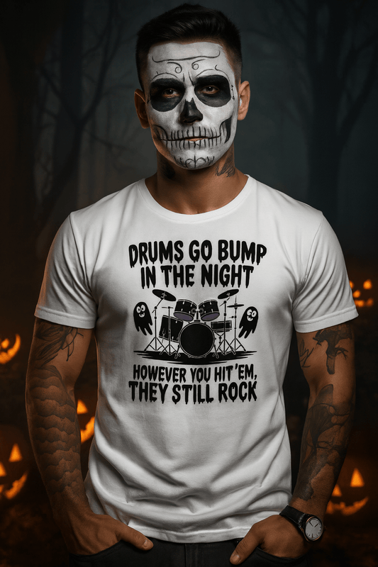 Spooky Drummer T-Shirt - Halloween Music Tee