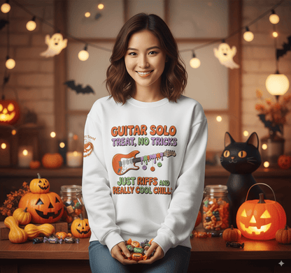 Guitar Solo Sweatshirt - Riffs and Cool Chills Halloween