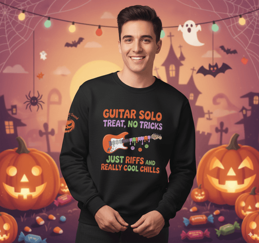 Guitar Solo Treat Halloween T-Shirt - No Tricks