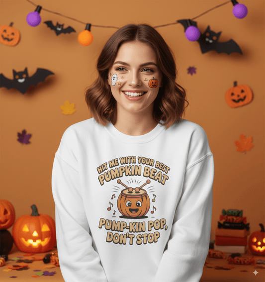 Pumpkin Beat Halloween Sweatshirt - Cozy Music Tee