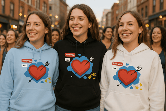 Love You Heart hoodie with romantic heart design perfect for Valentine's Day couples
