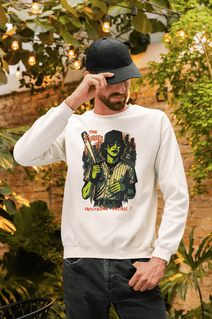 Creepy vintage sweatshirt with Halloween The Furies movie design and spooky graphics