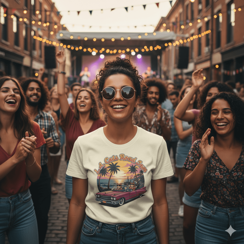 Retro LA Beach Vibes t-shirt with summer beach party and California vacation design