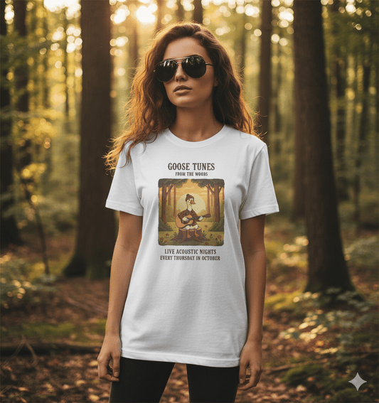 Acoustic music t-shirt with fall festival and live outdoor concert design