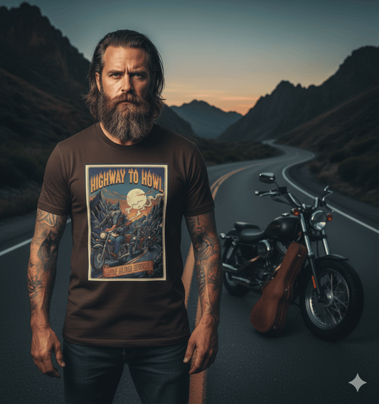 Highway to Howl T-Shirt - Rock Wolf Adventure Tee