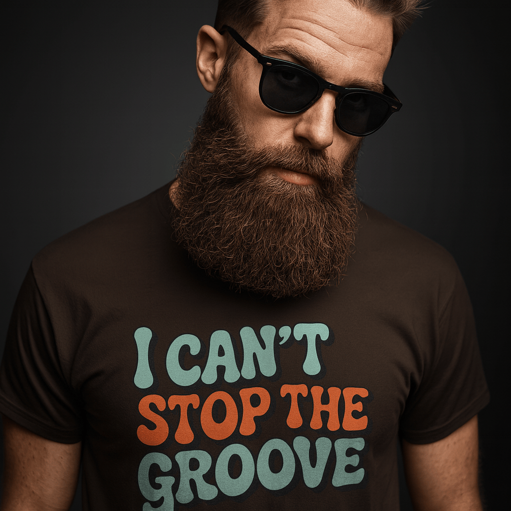 I Can't Stop The Groove retro 70s music graphic t-shirt