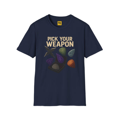 Pick Your Weapon T-Shirt - Guitar Choice